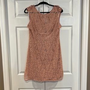 Elegant Lace Mauve Dress